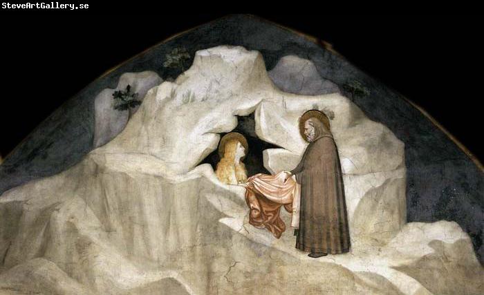 GIOTTO di Bondone The Hermit Zosimus Giving a Cloak to Magdalene